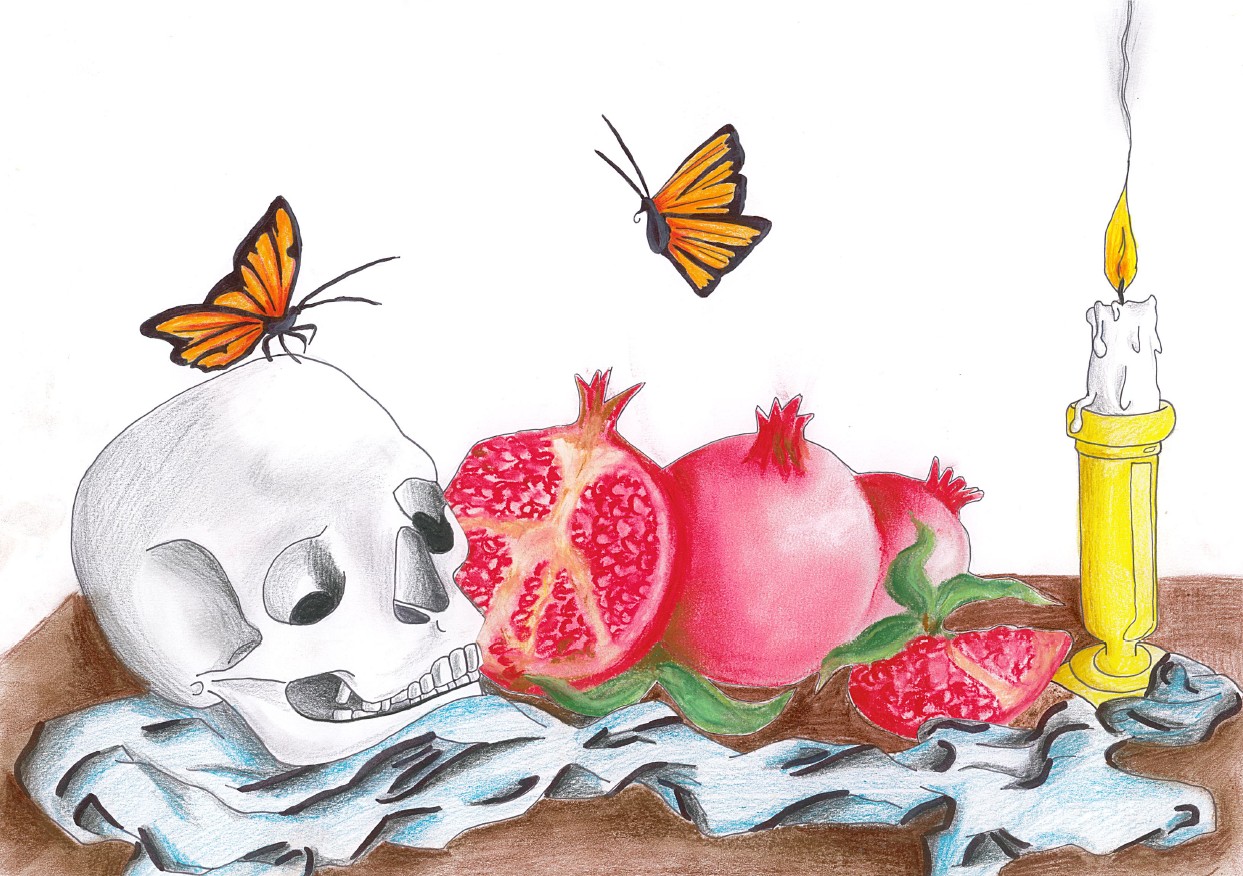 Nature morte avec fruit pastel.